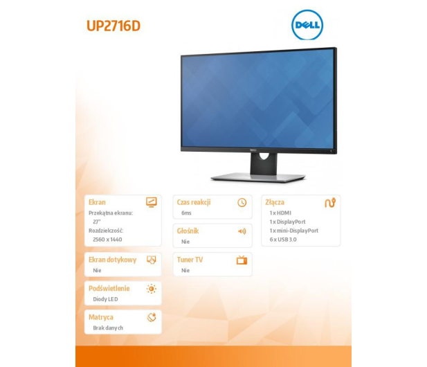 Dell 27'' UP2716D 210-AGTR Czarny - 1460404 - zdjęcie 11